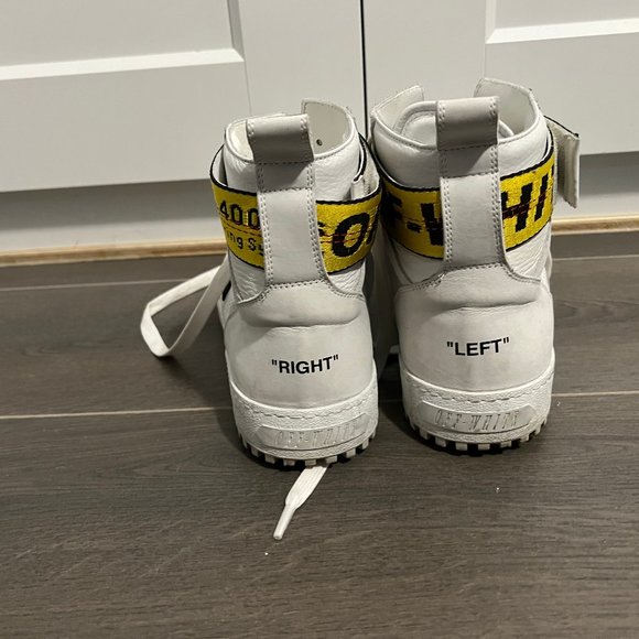 OFF-WHITE High-Top Sneakers "White" Size 10.5 - Picture 3 of 4